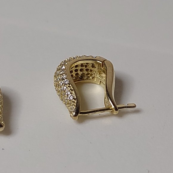 Very Pretty Little Gold Tone 925 China Hoop Earrings - Picture 5 of 14